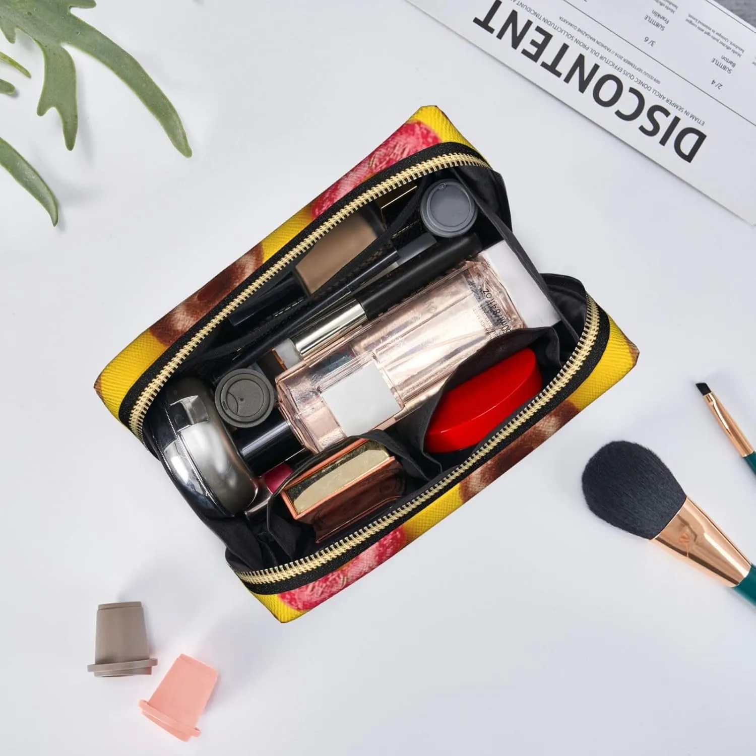 Doughnut Toiletry Pouch, Travel-Friendly Makeup Organizer For Makeup Brushes, Lipsticks