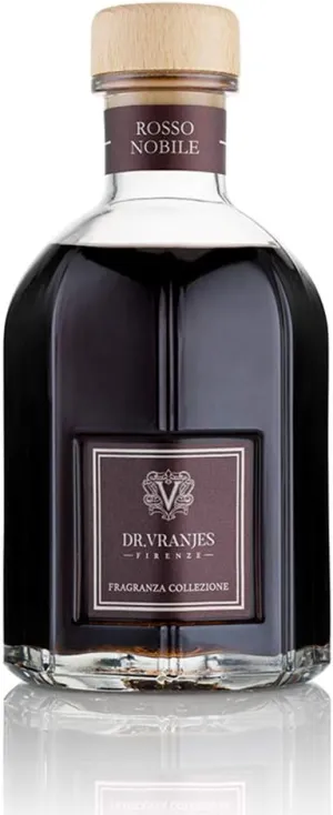 Dr. Vranjes - Rosso Nobile 250 ml Diffuser   Double Pack of Black Sticks (3 Pieces Bundle) - Luxury Home Fragrance, Made in Italy, Main Scent Fruity: Orange, Strawberry and Red Berries, Birch