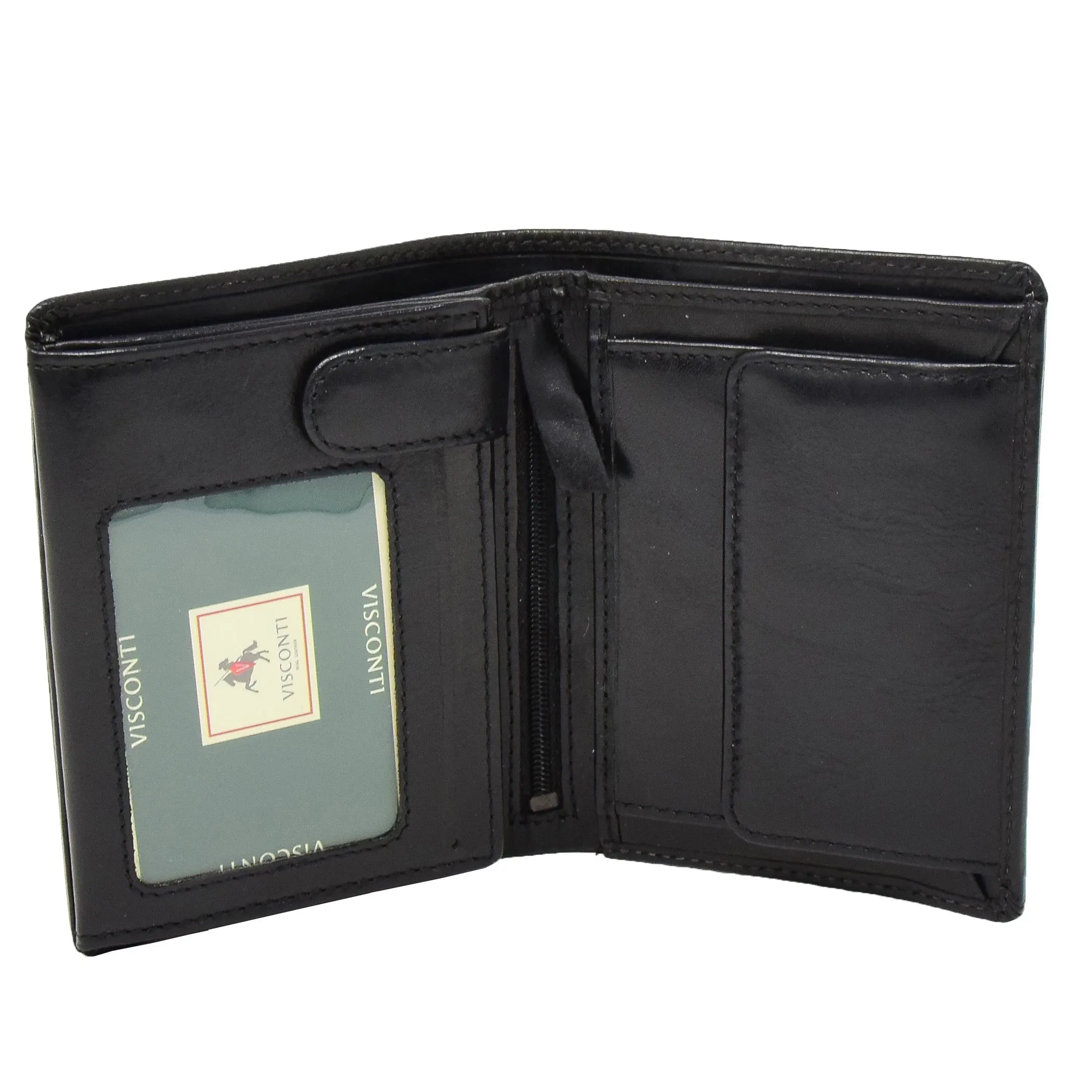 DR430 Men's Large Leather Bifold Wallet Black