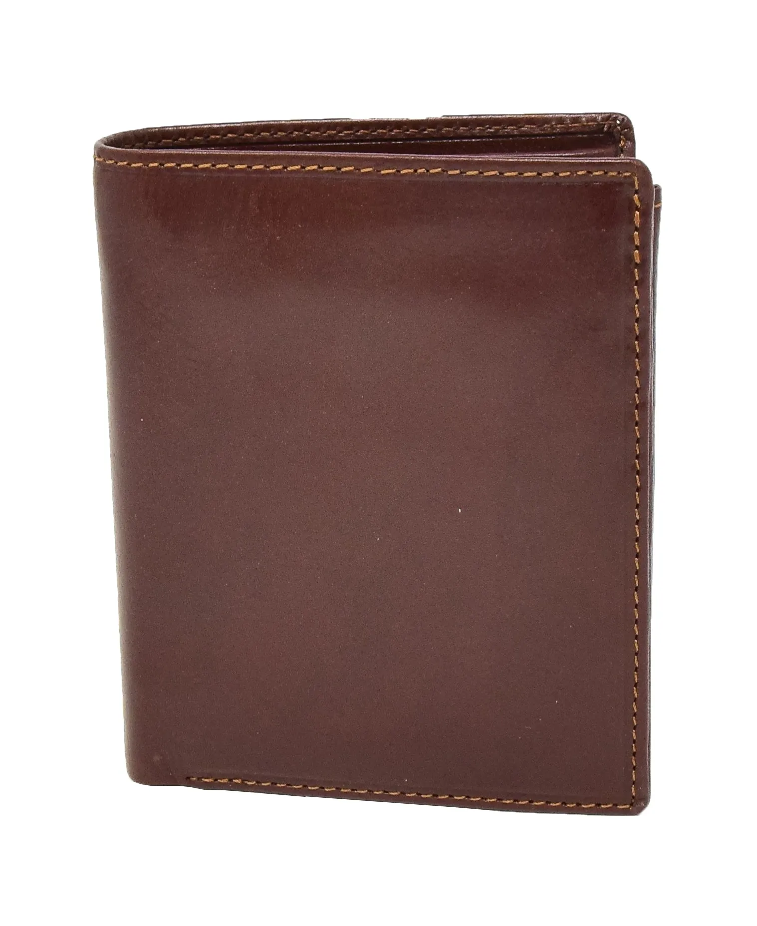 DR430 Men's Large Leather Bifold Wallet Brown
