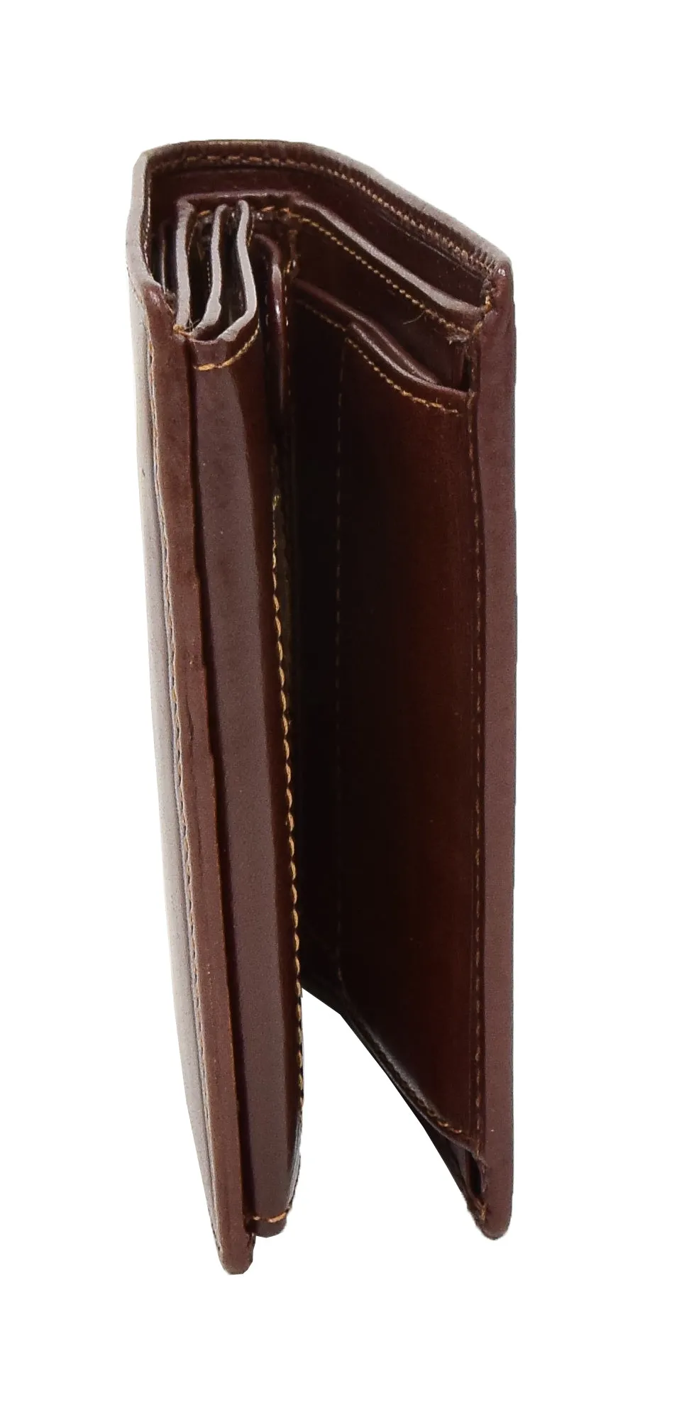 DR430 Men's Large Leather Bifold Wallet Brown
