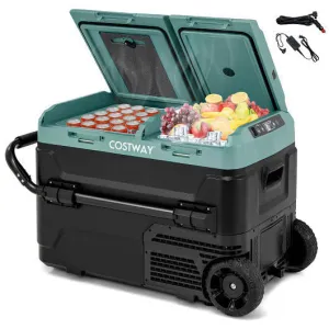 Dual Zone 12V 42QT Car Refrigerator for Vehicles Camping Travel Truck RV Boat Ou