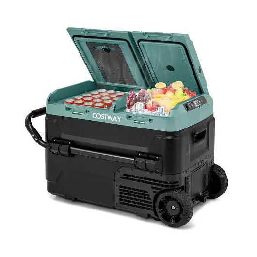 Dual Zone 12V 42QT Car Refrigerator for Vehicles Camping Travel Truck RV Boat Ou