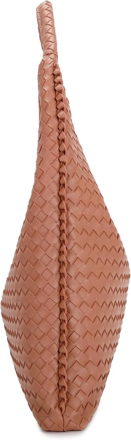 E Woven Hobo Bag for Women Large Tote Bag Top Handle Shoulder Handbag
