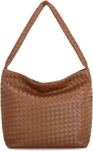 E Woven Shoulder Bag for Women Large Tote Hobo Bag Top Handle Handbag