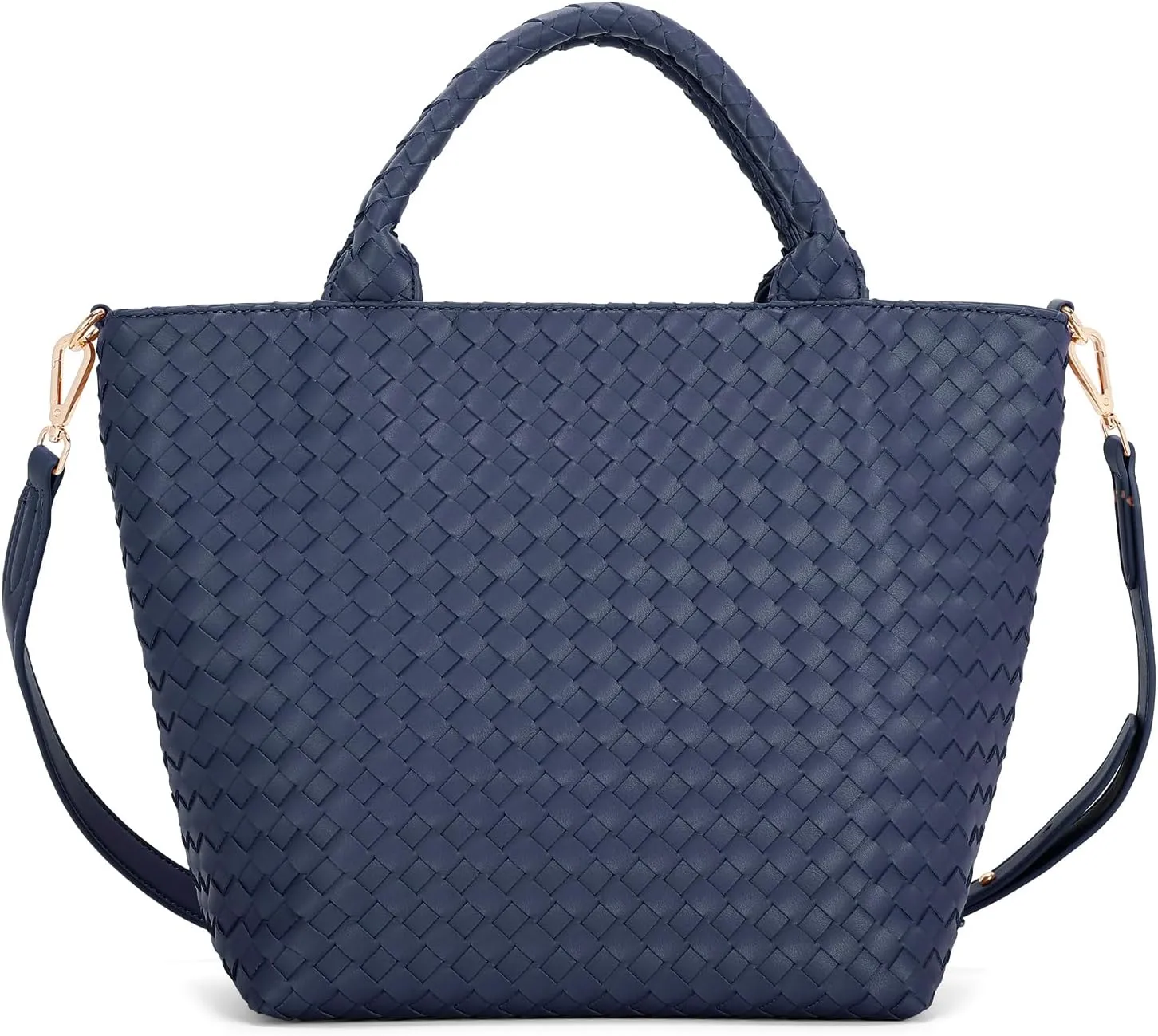 E Woven Tote Bag for Women Stylish Top Handle Handbag with Adjustable Shoulder Strap