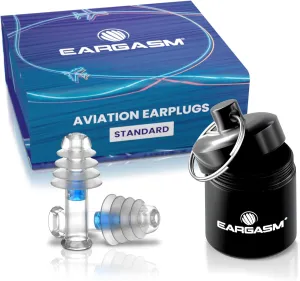 Eargasm Aviation Earplugs - Airplane Ear-Plugs for Ear Air Pressure Relief on Flights for Adults - High Altitude Air Travel Essential Earplugs for Men & Women for a Comfortable Trip