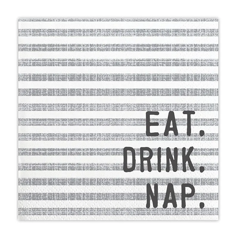 Eat, Drink, Nap Cocktail Napkins