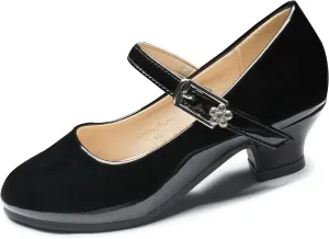 EIGHT KM Toddler Shoes - High Heels Kid Shoes - Multi Sizes & Colors for Ages 3-13 Years - Mary Jane Shoes for Girls Wide Fit Little Girl Dress Shoes - Party Wedding Shoes - Princess Baby Girl Shoes