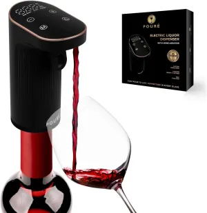 Electric Liquor Dispenser with Wine Aerator - Adjustable Alcohol Output 1-999mL - Smart Whiskey Pourer Pump - Long Battery Life - LED Touch Screen - Birthday Gift for Men Women Unique Gifts