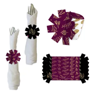 Elegant Thankful for Friends - Friendsgiving Thanksgiving Party Paper Napkin Holder - Napkin Rings - Set of 24