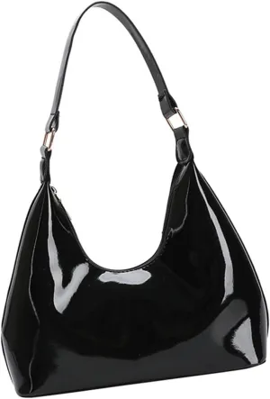 Elegant Women PU Leather Shoulder Bag Bag Fashionable Satchel Umderar Purse Glossy Handbag for Casual and Prom Event