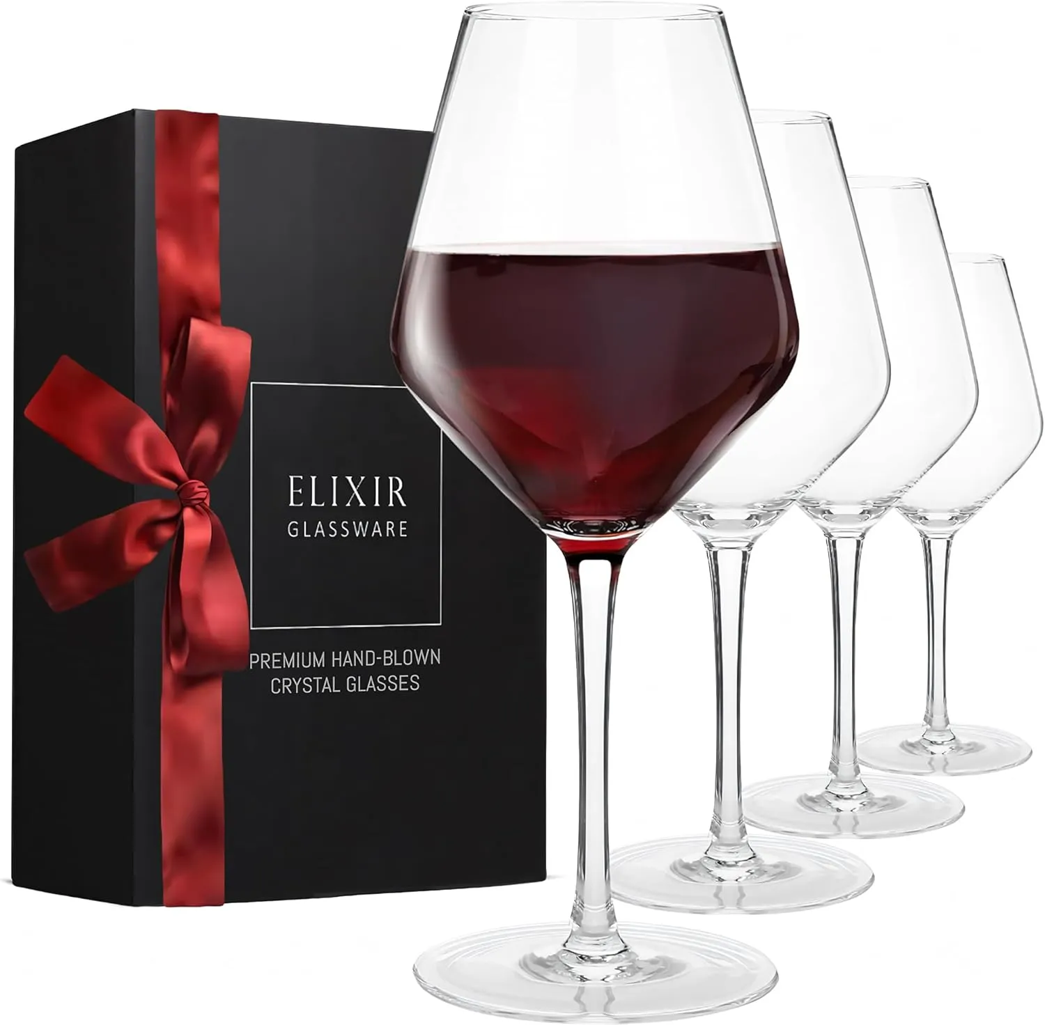 ELIXIR GLASSWARE Wine Glasses Set of 4-22 oz - Large Red Wine Glasses - Premium Crystal Wine Glasses - Hand Blown Long Stem Wine Glass Set - Housewarming Gifts, Wine Gifts for Women and Men