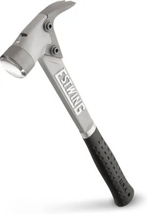 ESTWING AL-PRO Aluminum Framing Hammer - 14 oz Straight Rip Claw with Smooth Face & Shock Reduction Grip - ALBK , Black
