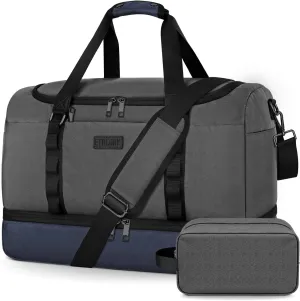 ETRONIK Travel Duffle Bag for Men Women, Waterproof Gym Bag with Shoe Compartment, Weekender Overnight Bag with Toiletry Bag, Carry on Bags for Airplanes for Travel, Trip, Gym, Yoga