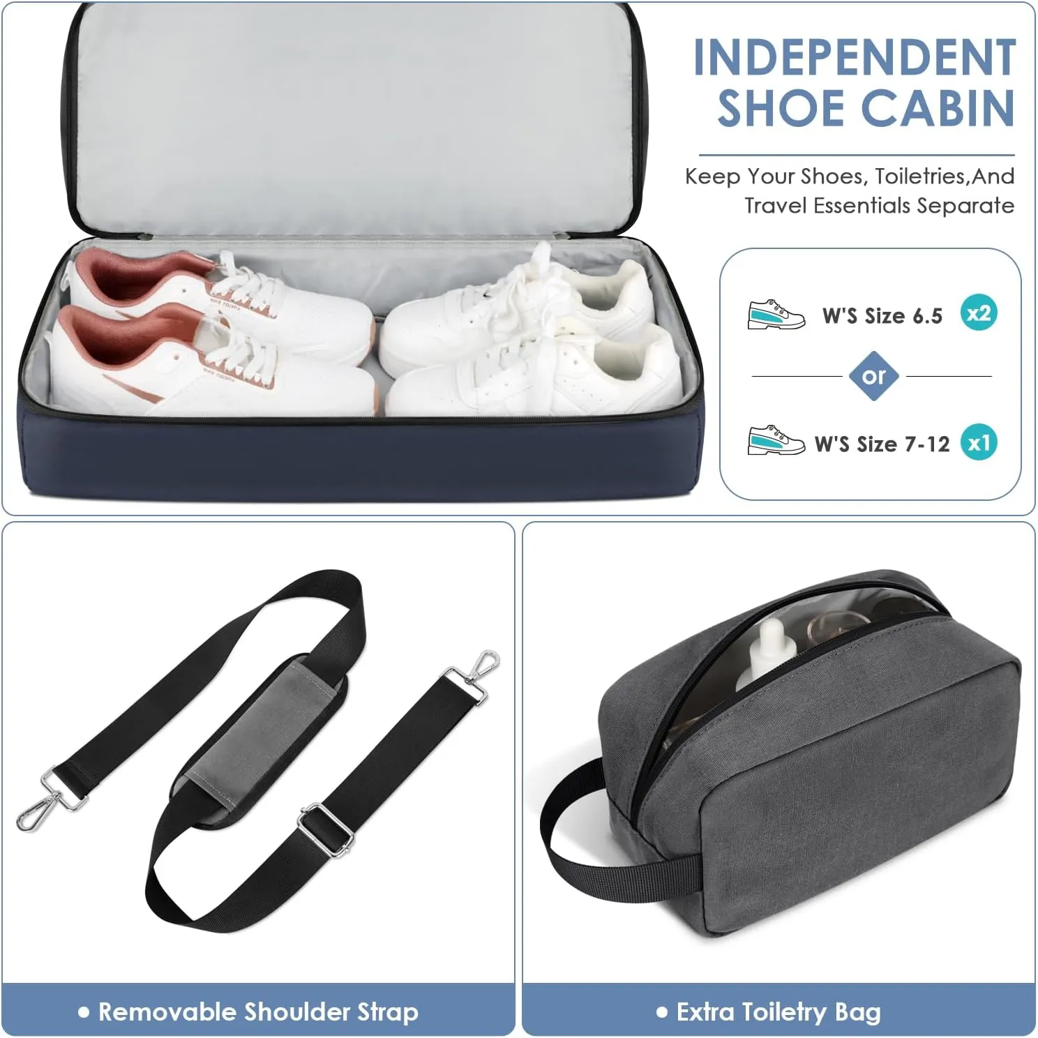 ETRONIK Travel Duffle Bag for Men Women, Waterproof Gym Bag with Shoe Compartment, Weekender Overnight Bag with Toiletry Bag, Carry on Bags for Airplanes for Travel, Trip, Gym, Yoga