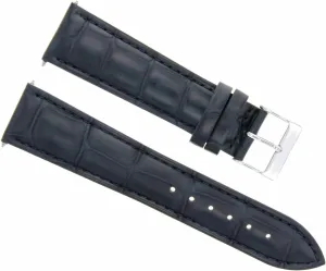 Ewatchparts 19mm Leather Watch Band Strap Compatible With Tag Heuer Twin Time Watch Dark Blue