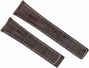 Ewatchparts 20mm Leather Watch Band Strap Bracelet Compatible With Tag Heuer Carrera Calibre Brown With White Stitching