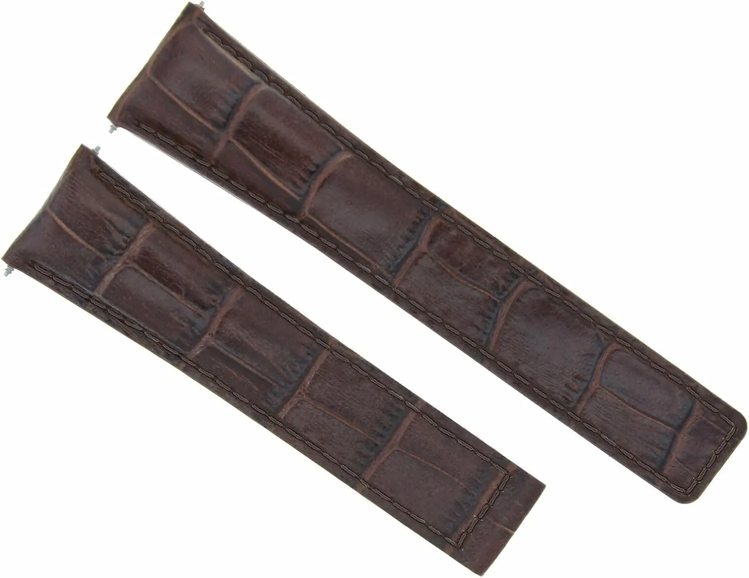 Ewatchparts 20mm Leather Watch Band Strap Compatible With Tag Heuer Carrera Chrono Dark Brown FC-5037-39
