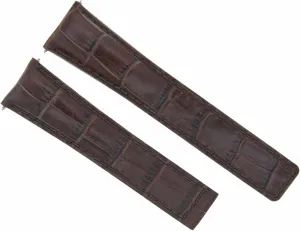 Ewatchparts 20mm Leather Watch Band Strap Compatible With Tag Heuer Carrera Chrono Dark Brown FC-5037-39