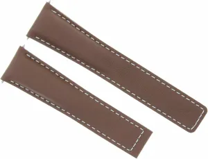 Ewatchparts 20mm Leather Watch Band Strap Compatible With Tag Heuer Carrera CV2010 CV2013 F1 Light Brown With White Stitching