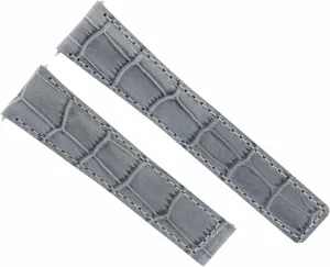 Ewatchparts 22mm Genuine Leather Watch Band Strap Deploy Clasp Compatible With Tag Heuer Carrera Gray