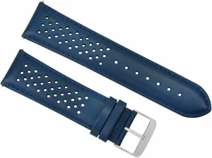 Ewatchparts 22mm Perforated Leather Watch Band Strap Compatible With Tag Heuer Carrera Quick Release Blue