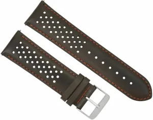 Ewatchparts 22mm Perforated Leather Watch Band Strap Compatible With Tag Heuer Carrera Quick Release Brown