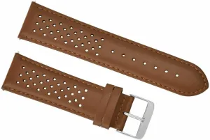 Ewatchparts 23mm Perforated Leather Watch Band Strap Compatible With Tag Heuer Carrera Quick Release Black