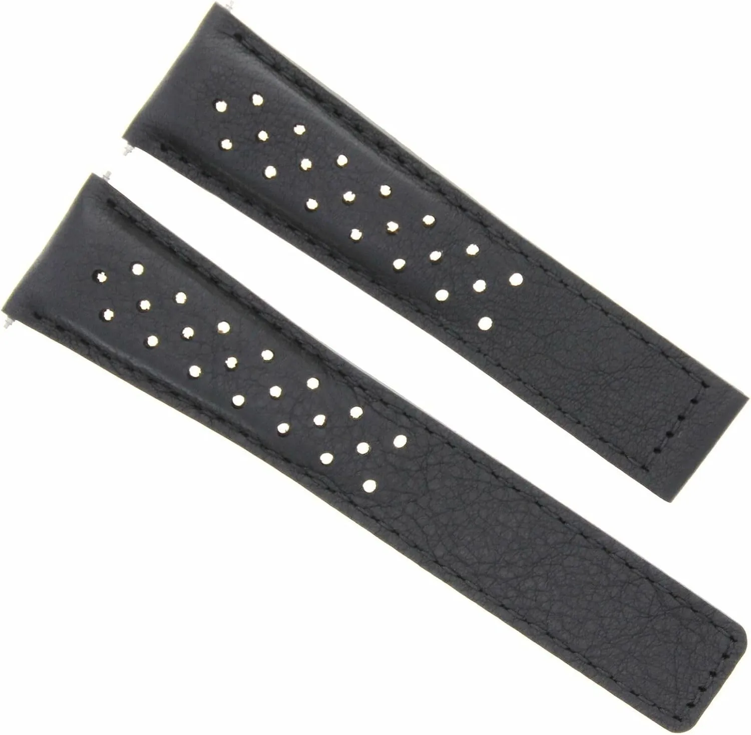 Ewatchparts Leather Watch Band Strap 20mm Compatible With Tag Heuer Carrera 1887 Black Clasp FC5048