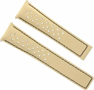 Ewatchparts Leather Watch Band Strap 22mm Compatible With Tag Heuer Carrera Calibre 01,12,36 F1 Beige