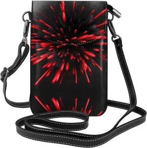 Explosion Burst Red And Black Crossbody Bag For Women Leather Cellphone Shoulder Purses Fashion Travel Designer Wallet
