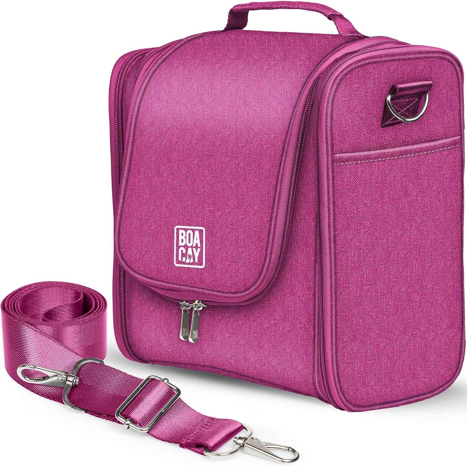Extra-Large Collapsible Hanging Toiletry Bag - Cerise Pink