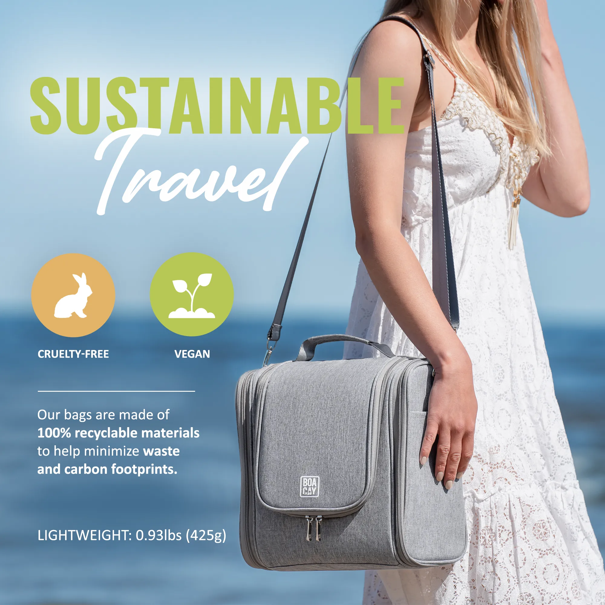 Extra-Large Collapsible Hanging Toiletry Bag - Quartz Gray