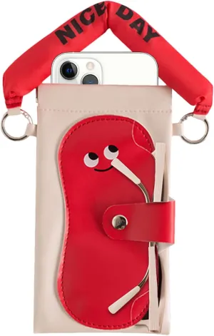 Eyeglass Case - Soft PU Sunglasses Bag, Eyeglass Pouch, PU Leather Phone Organizer Holder - 2-in-1 Stylish Cellphone Pouch,