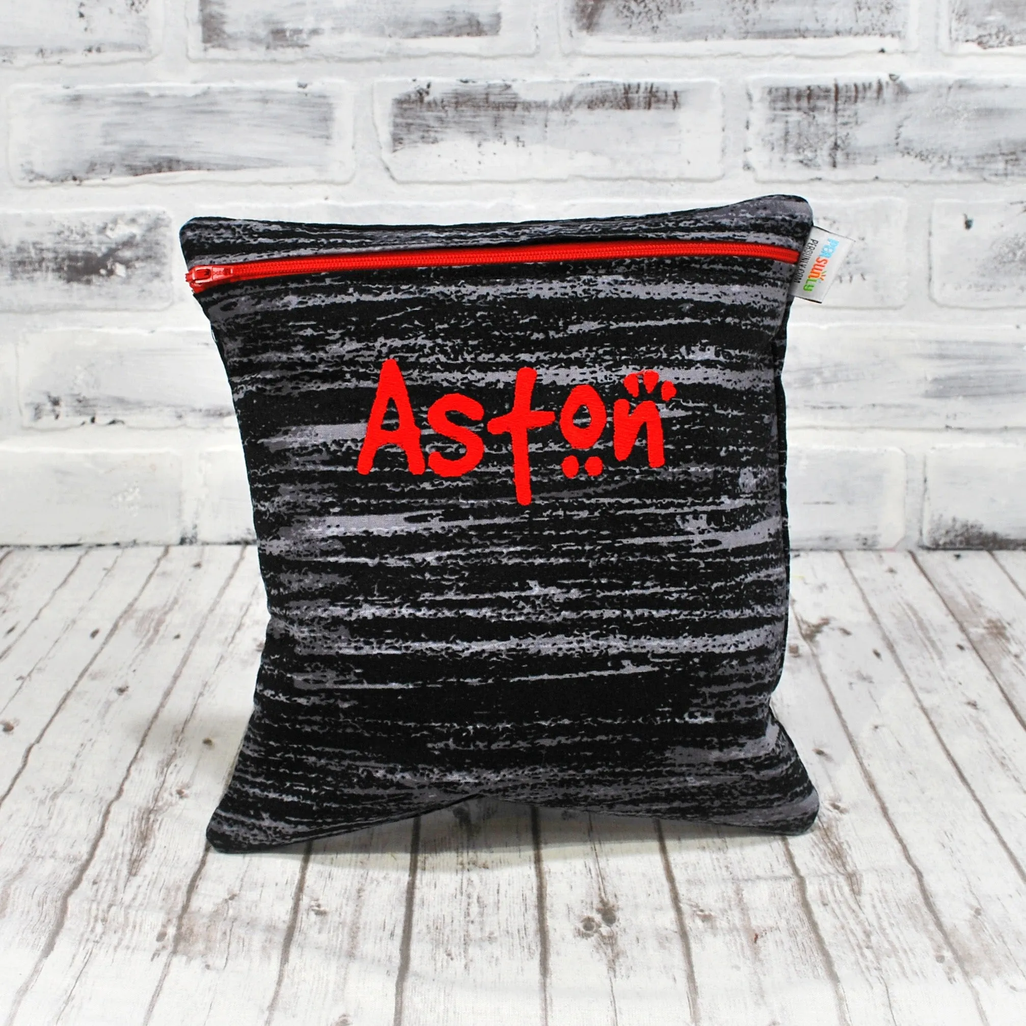 Faded Black Personalized Reusable Food Bag