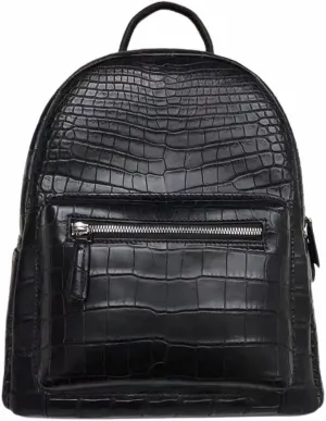 Fashion Genuine Exotic Crocodile Skin Women Lady Colorful Backpack Authentic Alligator Leather Female Top-handle Bag Pack (Black), HF-01608