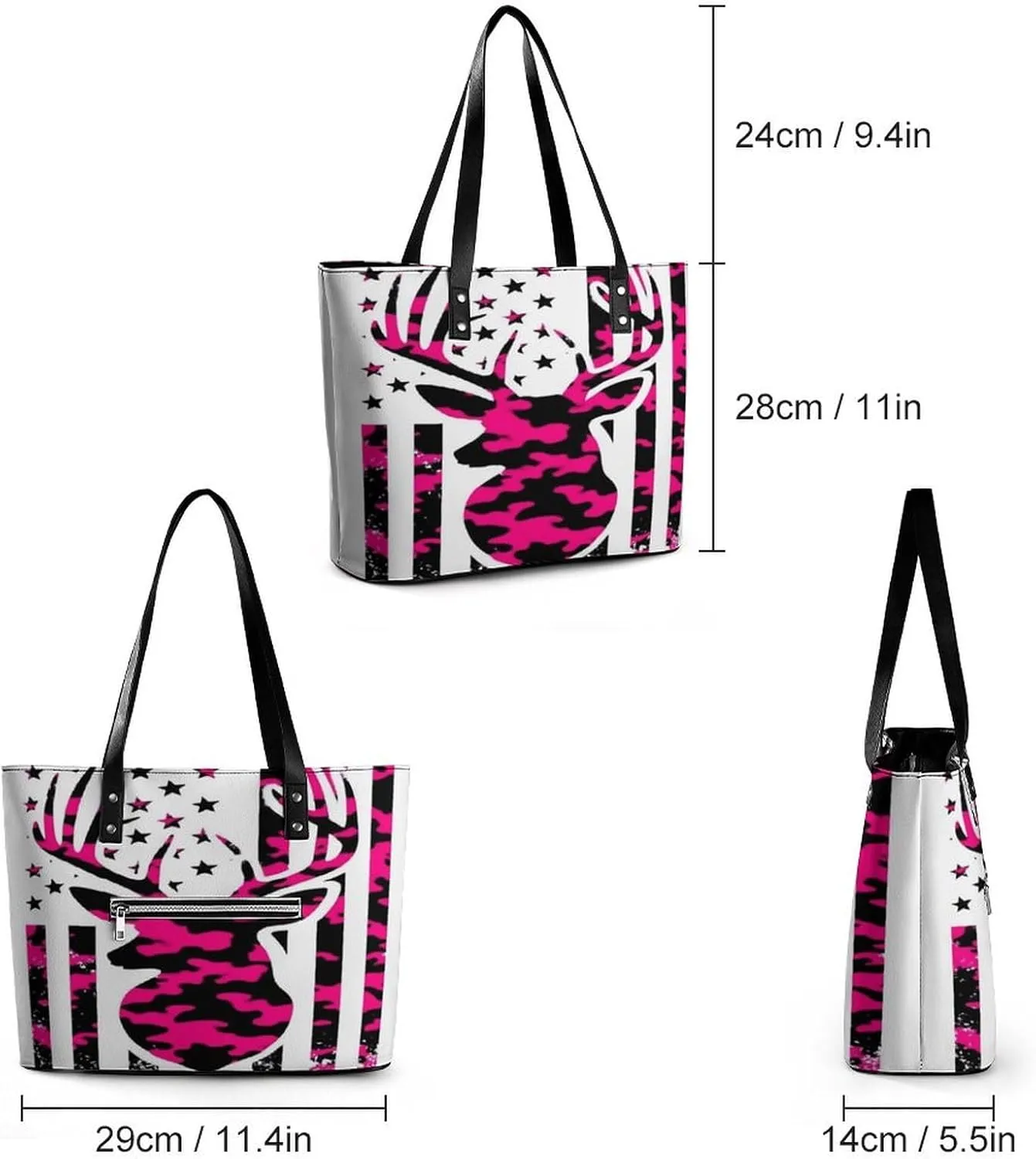 Fashion Leather Tote Bag Travel Work Daily Essentials Handbag Unisex Handbag