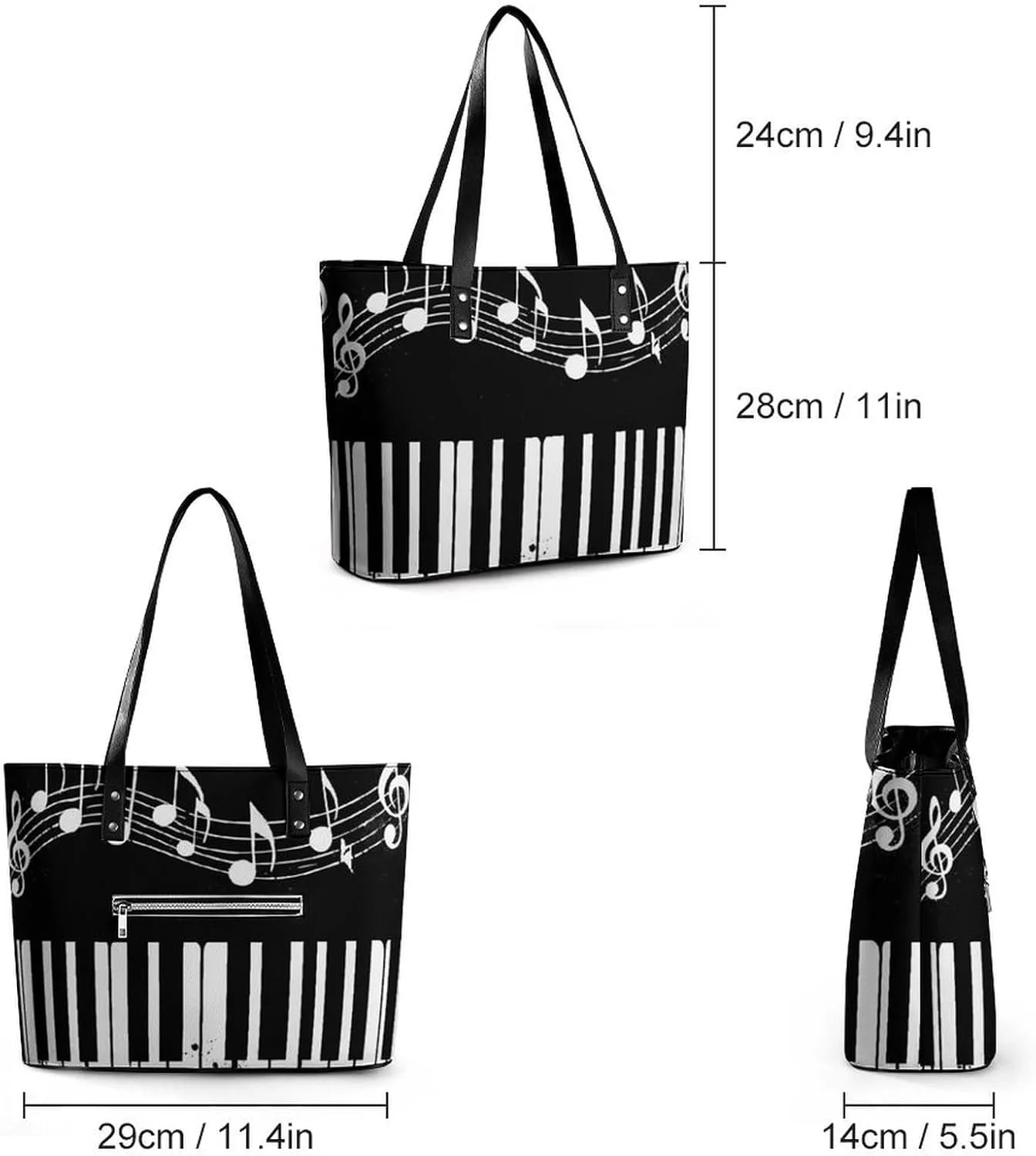 Fashion Leather Tote Bag Travel Work Daily Essentials Handbag Unisex Handbag