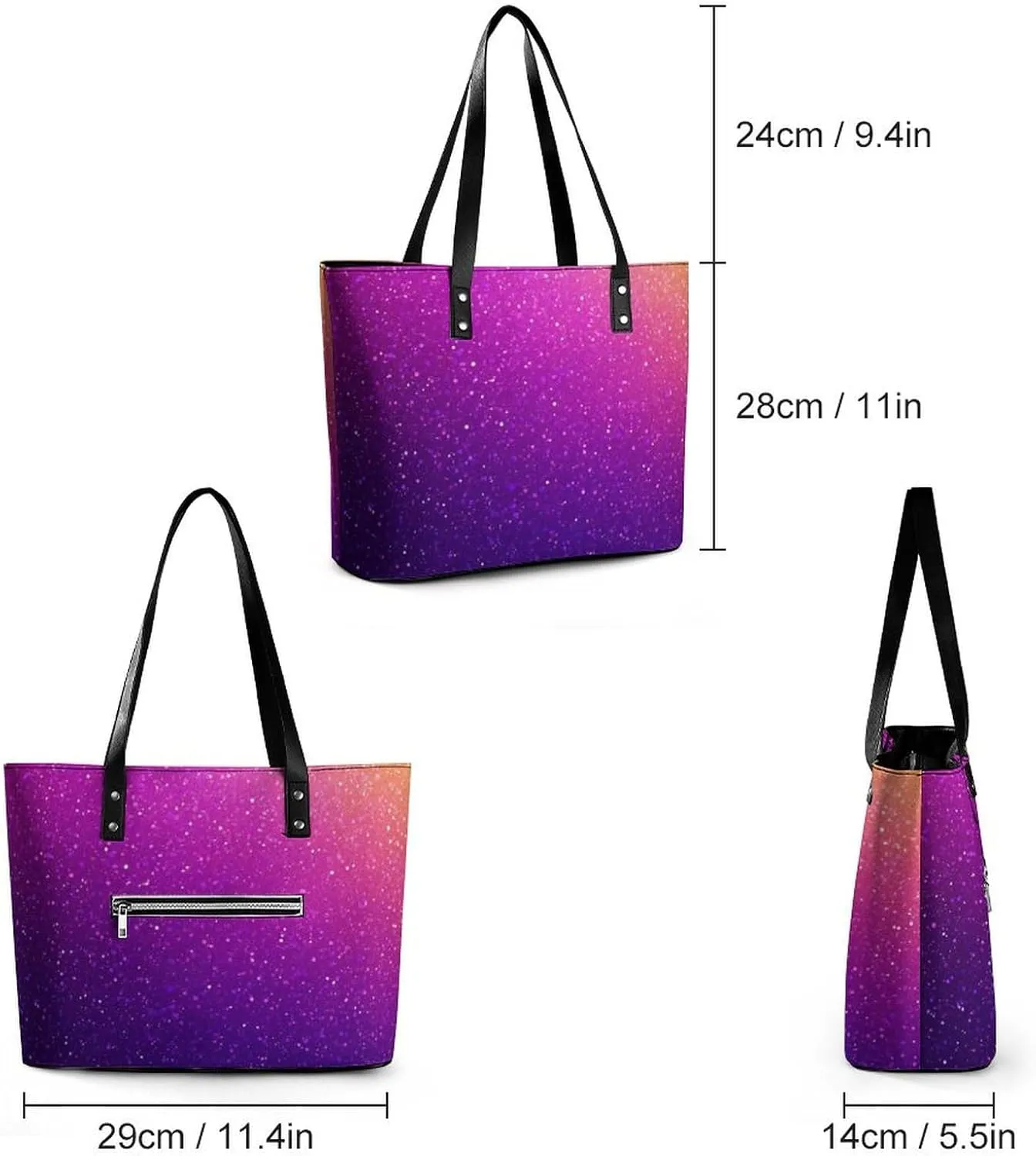 Fashion Leather Tote Bag Travel Work Daily Essentials Handbag Unisex Handbag
