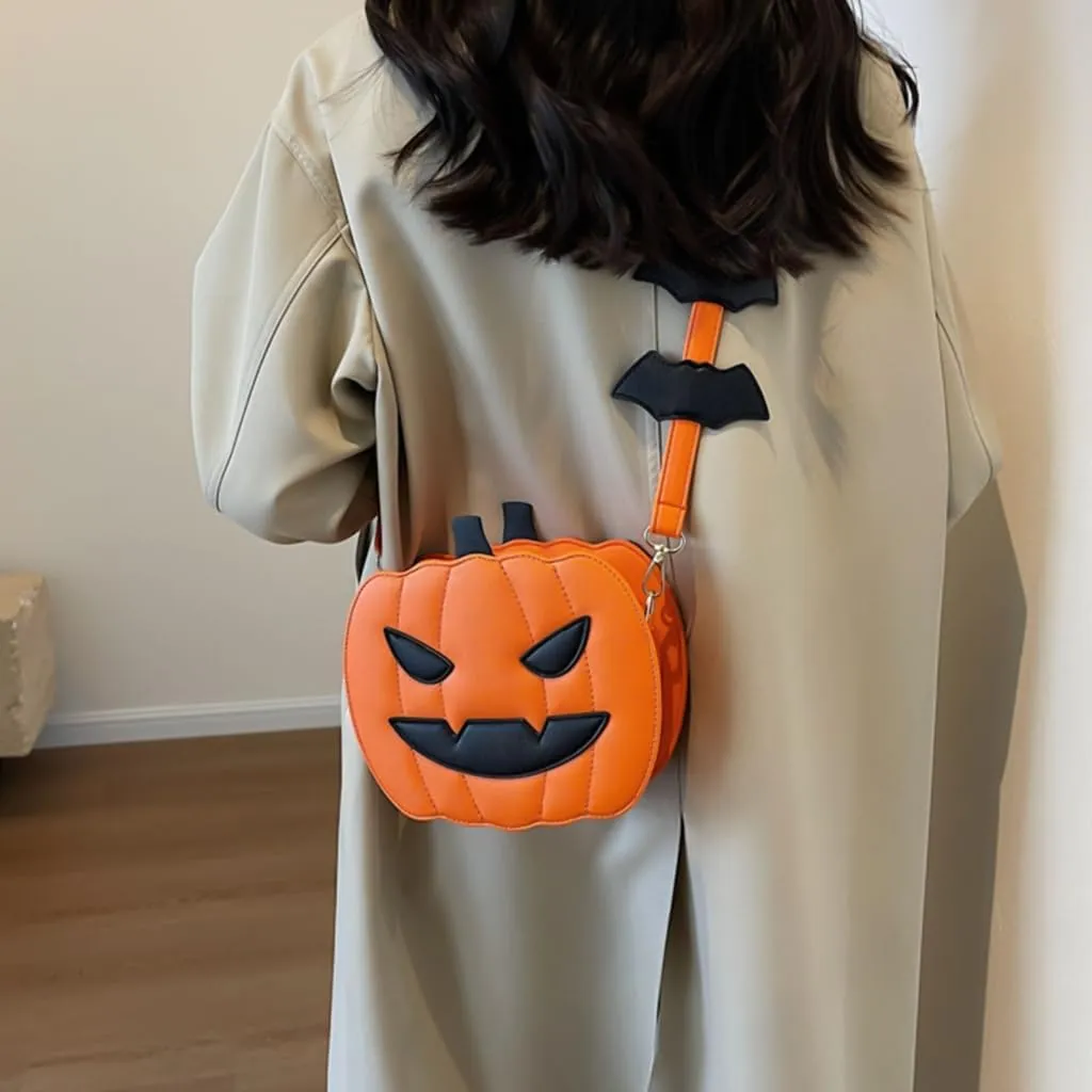 Fashion Pumpkin Shoulder Bag Casual Satchel Crossbody Bag For Halloween Parties And Themed Event