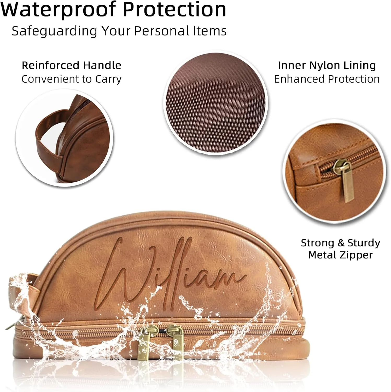 Father's Day gift personalized groomsmen toiletry bag men's Dopp suit men's travel bag custom travel hanging shaving toiletries bathroom makeup storage box large capacity men's birthday gift