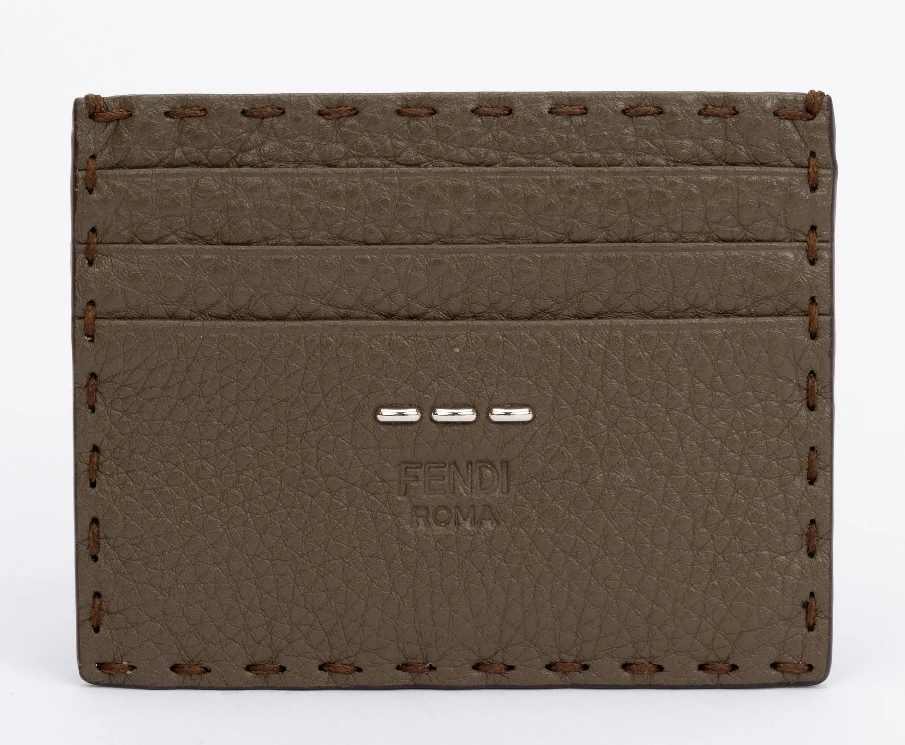 Fendi Selleria Card Holder Etoupe