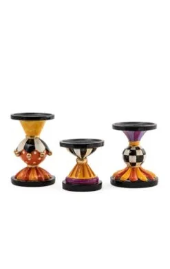 Festive Pillar Candle Holders Set of 3