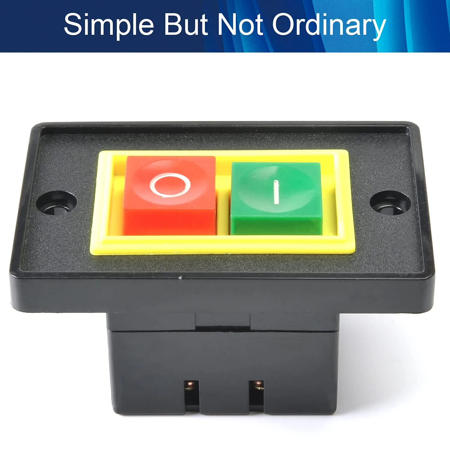 Fielect Start Stop ON/Off 2 Positions Latching Push Button Switch Small Panel 2KW for Electric Tool