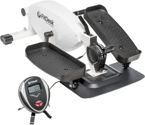 FitDesk Under Desk Bike Pedal Machine with Magnetic Resistance for Quiet, Fluid Motion - Adjustable Tension with Digital Performance Meter