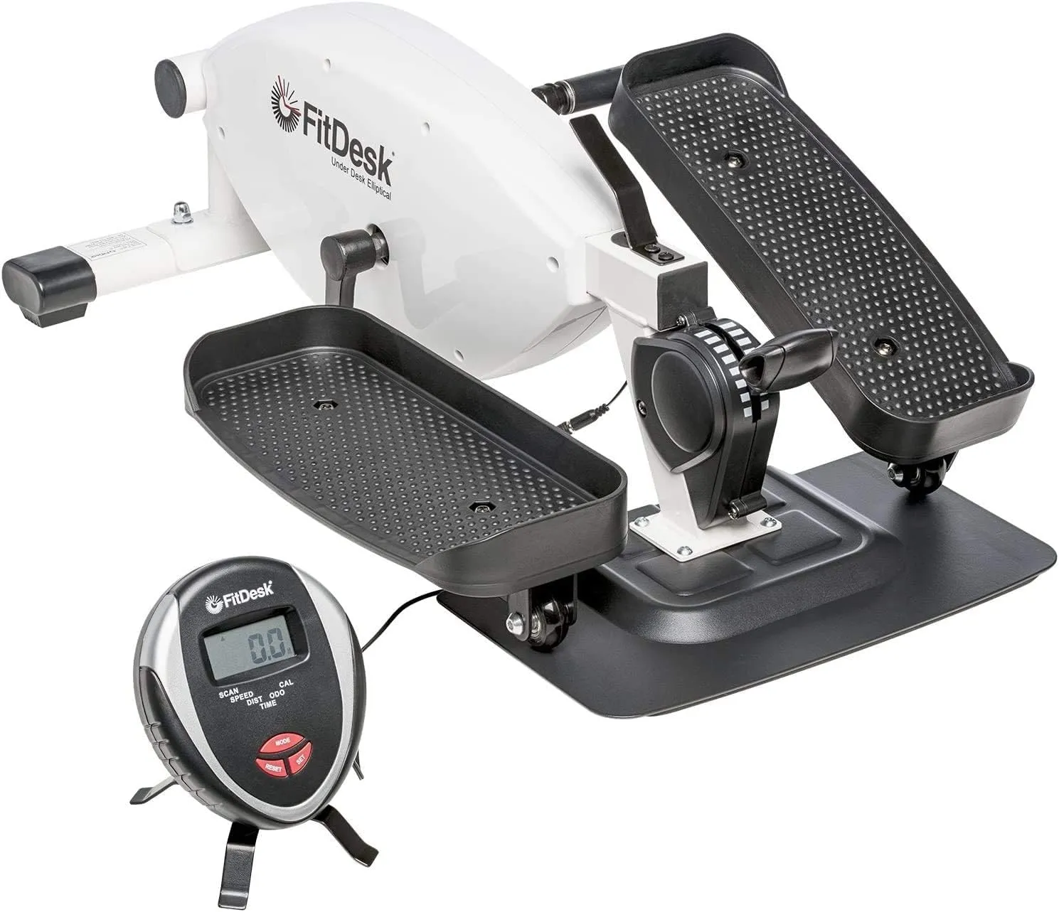 FitDesk Under Desk Bike Pedal Machine with Magnetic Resistance for Quiet, Fluid Motion - Adjustable Tension with Digital Performance Meter