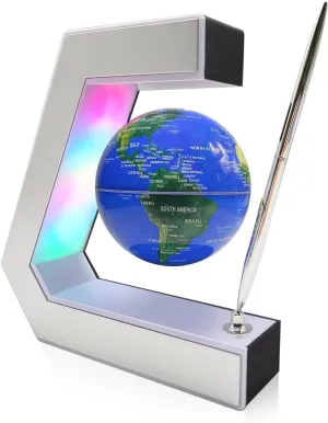 Flagest Magnetic Levitation Globe with LED Lights & Touch Control and Pen, Floating Globes for Educational Home Office Desk Bookshelf Decor, Birthday Anniversary Holiday Creative Item(3.3 Inches Globe)