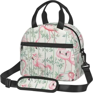 Floral Flamingo Botany print Bag for Lunch Fit for office work picnic travelling insulated lunch bag