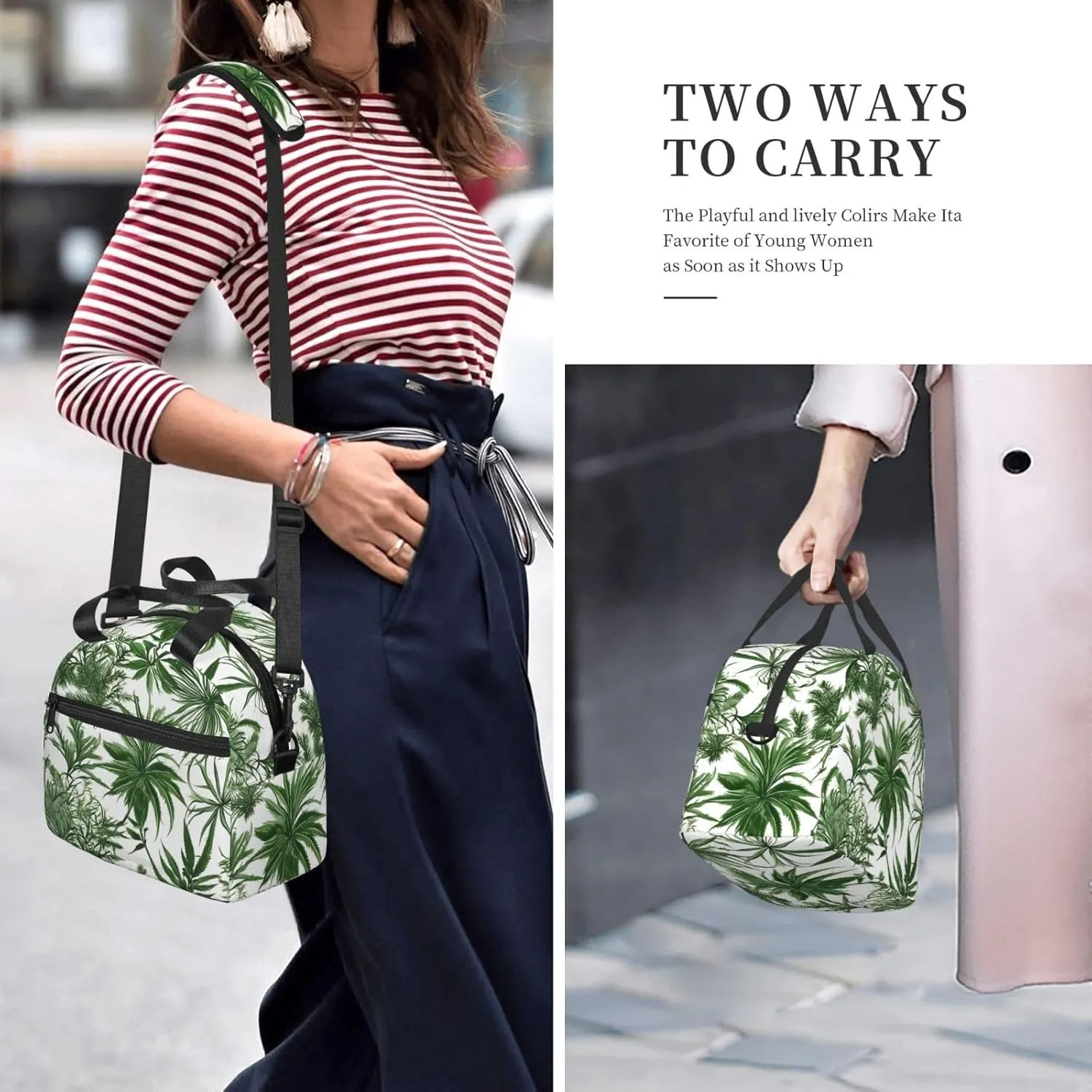Flowering Herbs And Herbaceous Plants Insulated Lunch Box Lunch Bag For Women Men Adult Size Reusable For Work Travel Outings